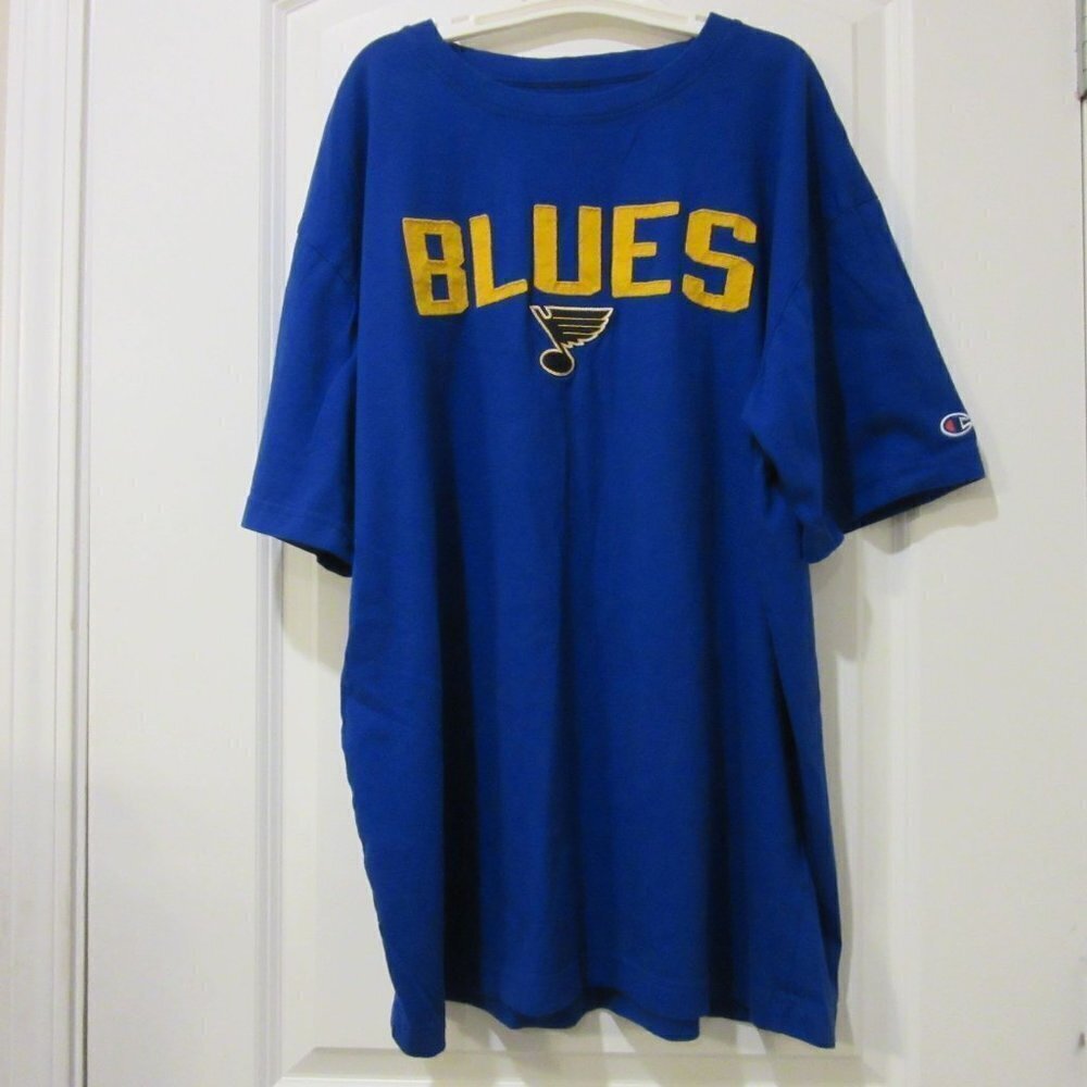 Champion Saint Louis Blues Hockey Tee Shirt Adult XL